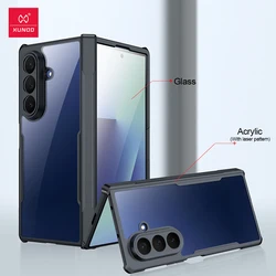 Premium Foldable Smartphone Case with Hinge Coverage & Built - in Screen Protector - Galaxy Z Fold4 (Black Stripe Clear)
