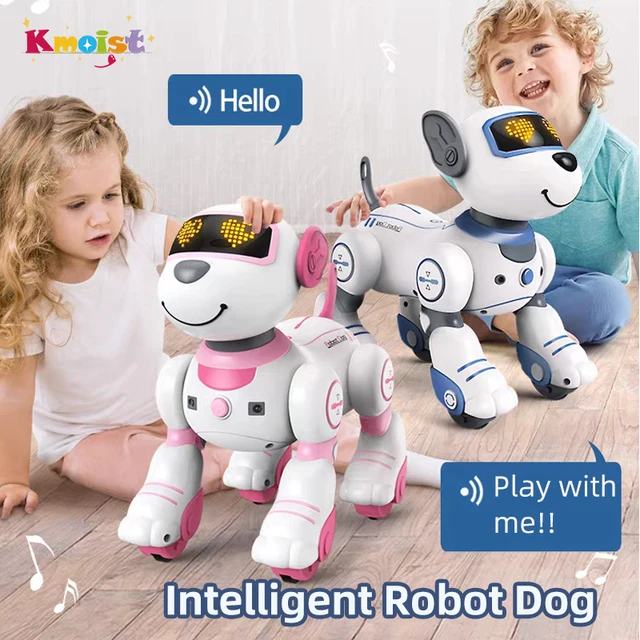 Chien robot télécommandé intelligent pour enfants, commande vocale de cascade électronique, programmable, toucher, chanson itude, jouets pour garçons 1