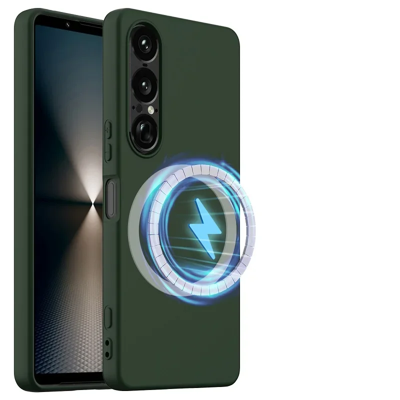 Premium Matte Liquid Silicone Case - Anti-Fingerprint Magnetic Wireless Armor Back Cover