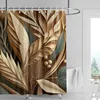 3D Flower Embossed Shower Curtain 180x 200cm Bathroom Toilet Decoration Tropical Plant Partition Curtain Waterproof 4