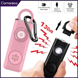 Camaroca Self Defense Alarm 130dB Anti-wolf Girl Child Security Protect Alert Personal Defenses Emergency Alarm Flashlight