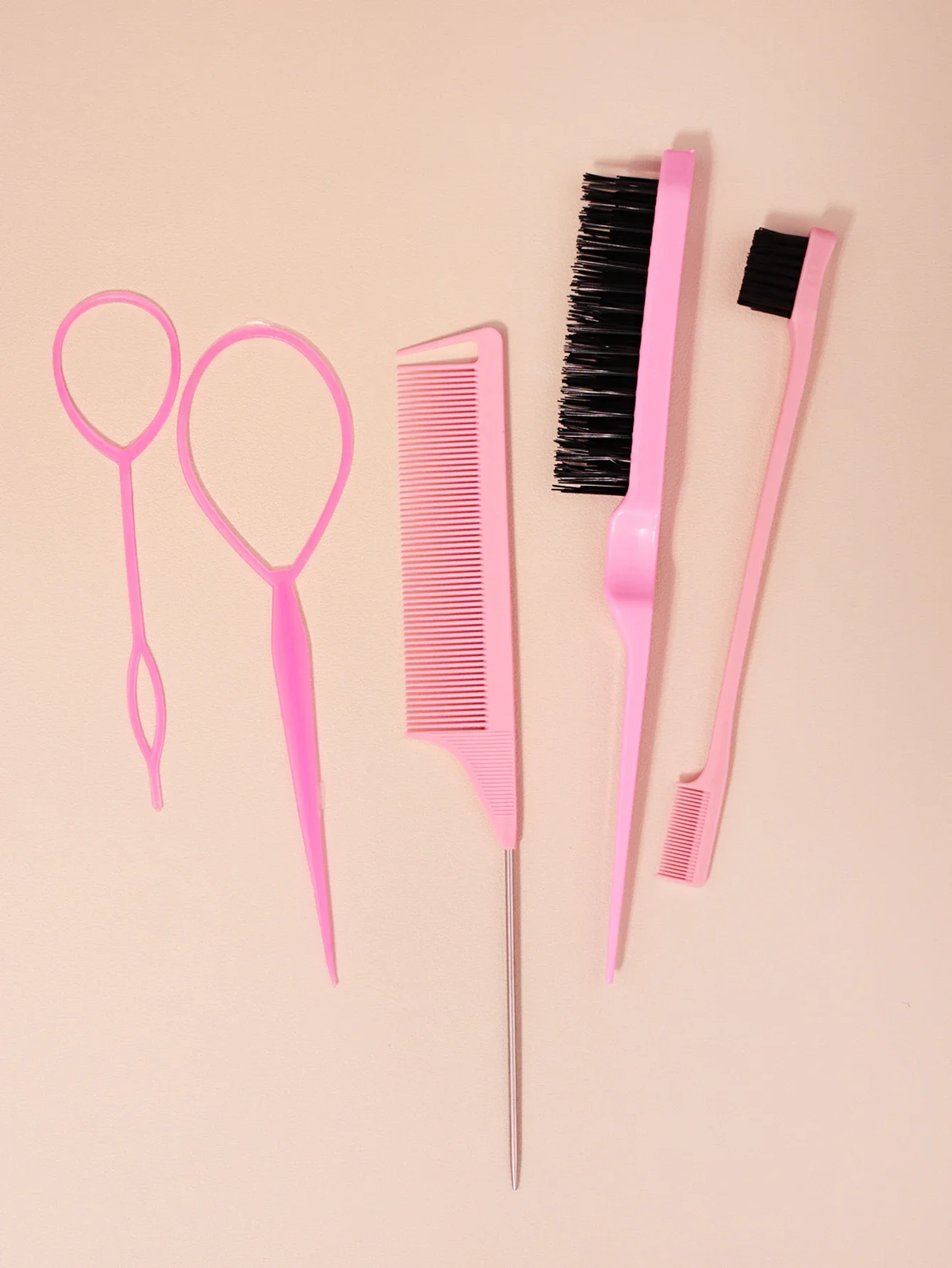 Hair Brush Hair brush and braid set 5pcs/set tear comb brush edge brush braid tool hair braiding tool suitable for women and men