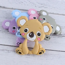 Anneau de dentition en Silicone pour bébé, 1 pièce, Koala Food Grad, pendentifs sucette chaînes collier DIY, accessoires pour nourrissons, jouets cadeaux 