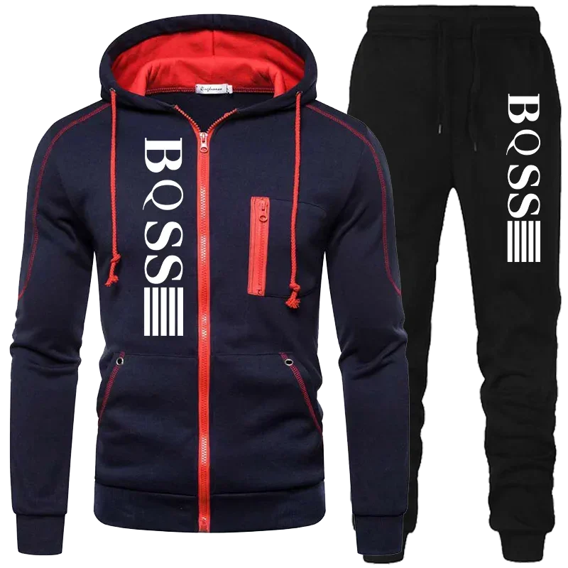 Zipper Sweatshirt Suit Male Set of Two Pieces for Men Men's Long Sleeve Set Sports Two Piece Pant Sets Man Tracksuit Clothing