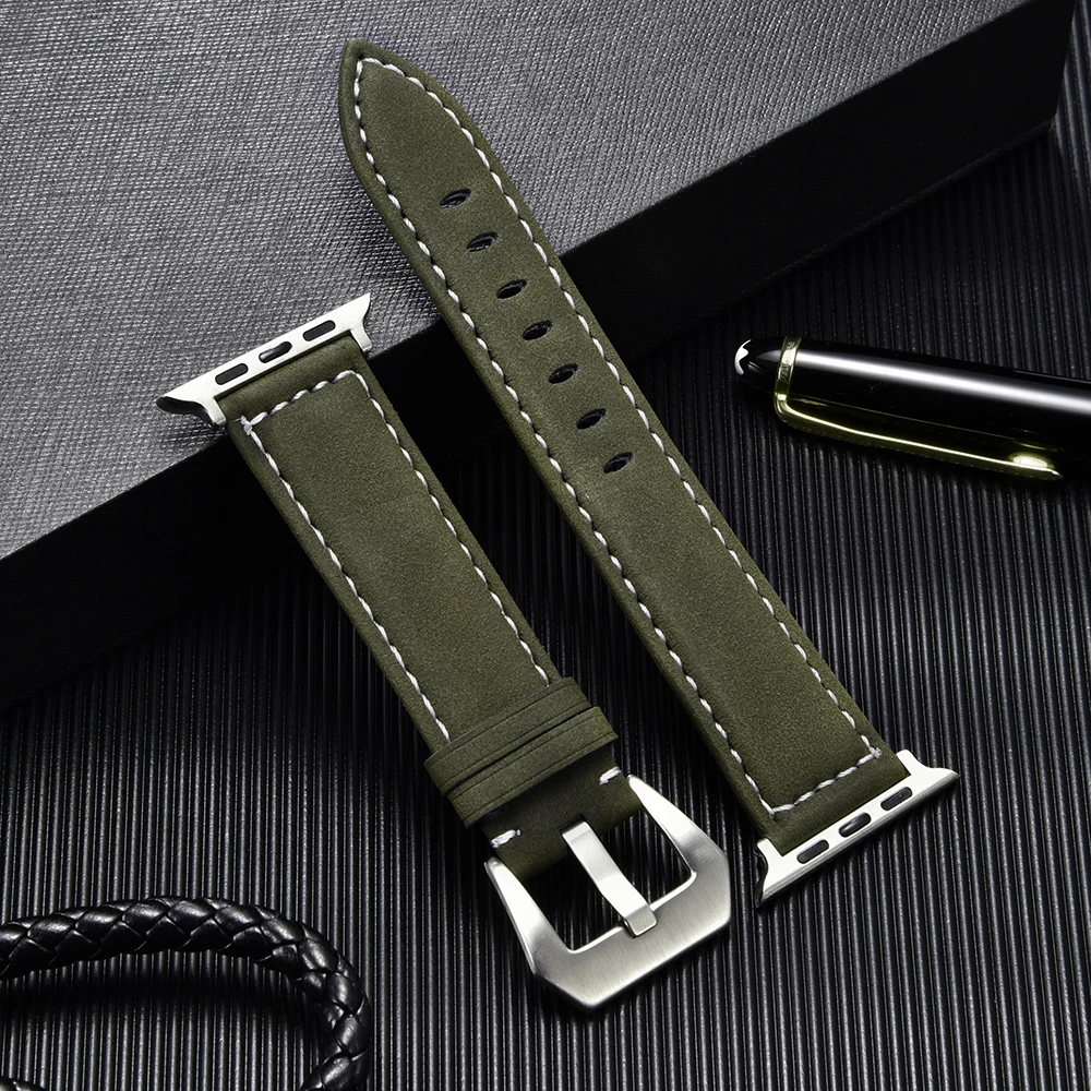 Premium Leather Strap for Apple Watch - High Quality Men's Band