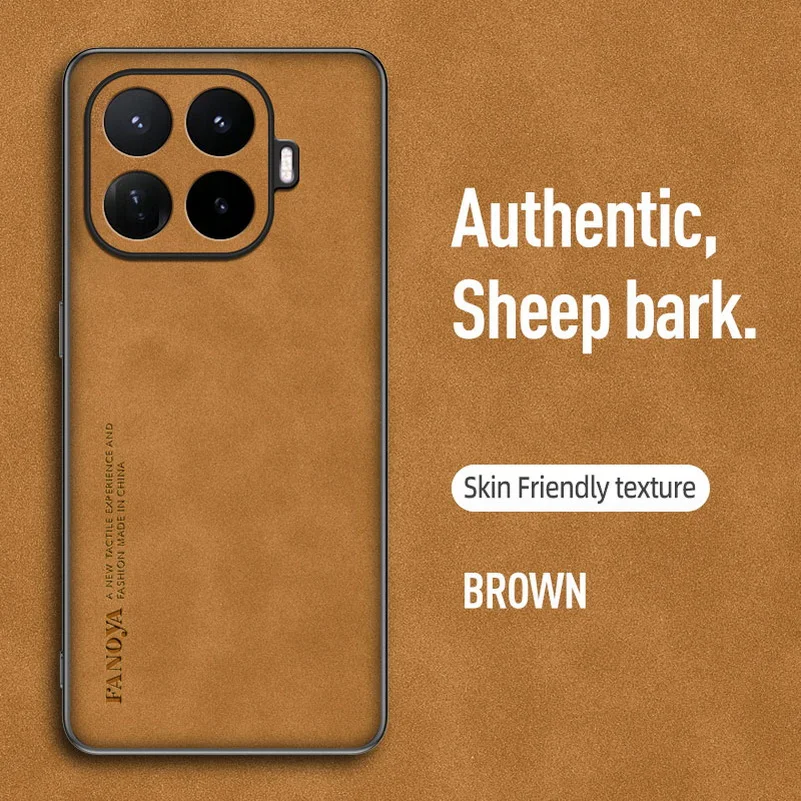 Elegant Plain Leather Suede Phone Case