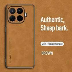 Elegant Plain Leather Suede Phone Case - Xiaomi 15s pro (YELLOW)