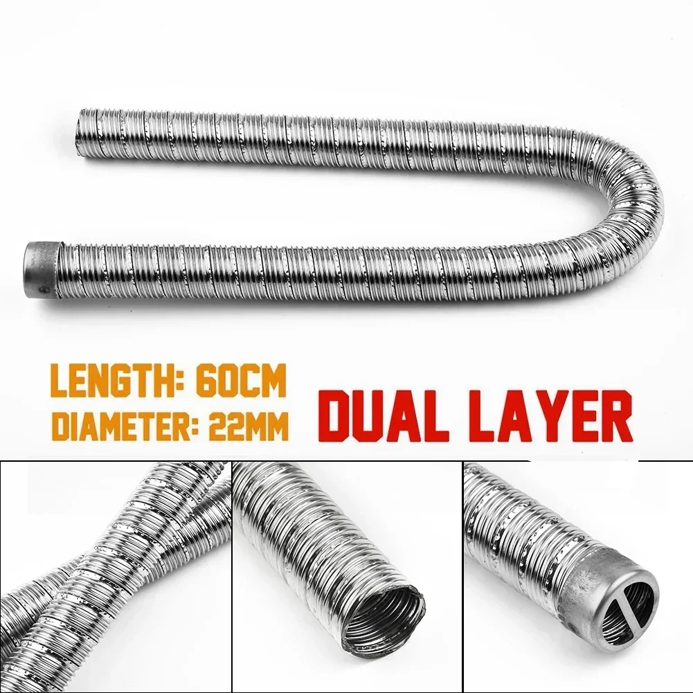Exhaust Hose Pipe Tube 60cm 22mm Stainless Steel Air Diesel Exhaust Pipe Cap For Webasto For Eberspacher Airtop 2000S/2000ST