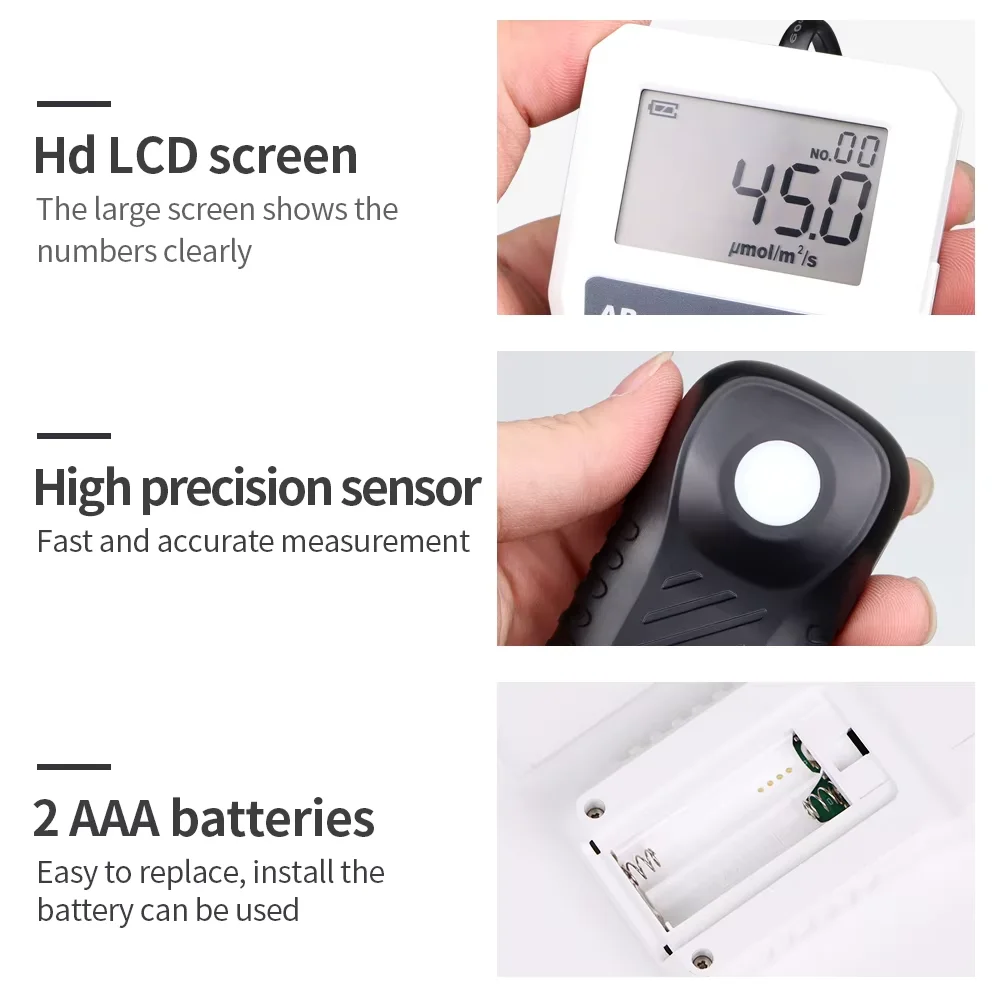 Quantum PAR Meter APM130 High Precision Light Intensity Tester Digital Light Energy Meter PPFD Measurement for Plants Greenhouse
