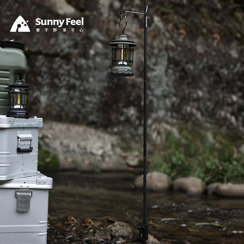 

SunnyFeel Multifunction Outdoor Camp Folding Lamp Pole Portable Aluminum Alloy Fishing Hanging Light Fixed Camping Lamp Bracket