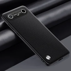 Luxury PU Leather Shockproof Phone Case - Slim Full Protection Back Cover for Tecno Pova Slim (Matte Black)