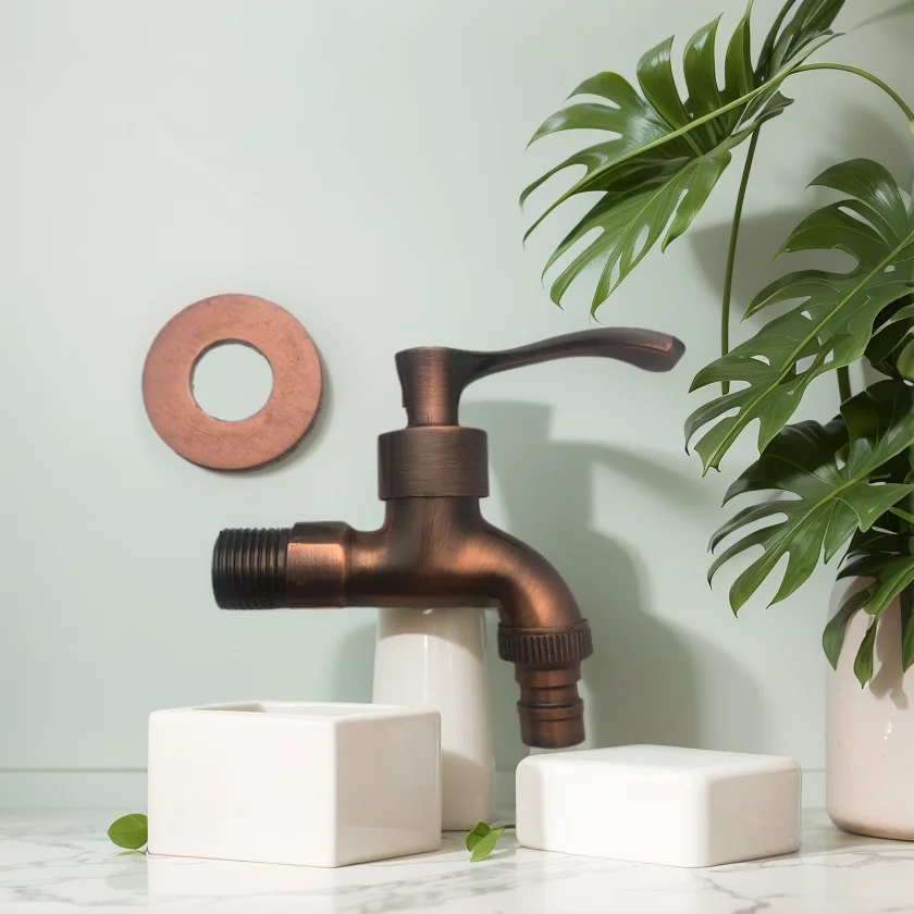 Garden Bibcocks Washing Machine Faucet Water Tap Faucet Anituqe Bronze Washing Machine Crane Decorative Outdoor Faucet Vintage Garden Bibcock Tap Wall Mounted Mop Faucet Brass