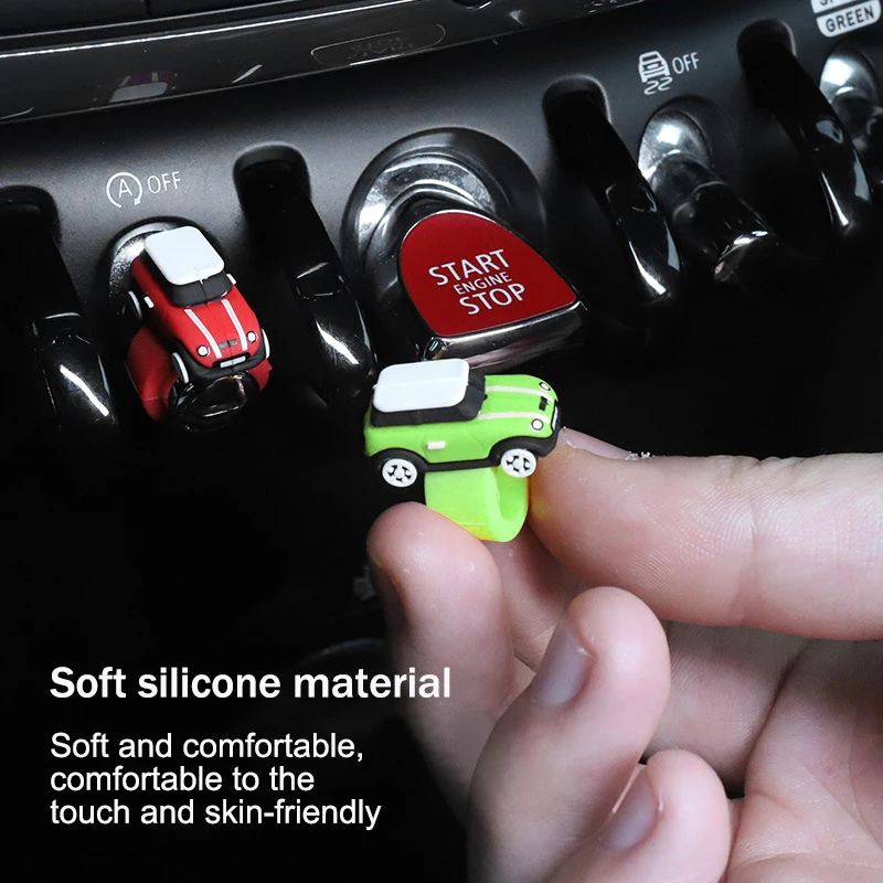 1Pc Car Model Button Cover Start Stop Button Stickers Silicone Car Dashboard Ornaments Decalcomania Per Mini Cooper Per Mini Cooper F56