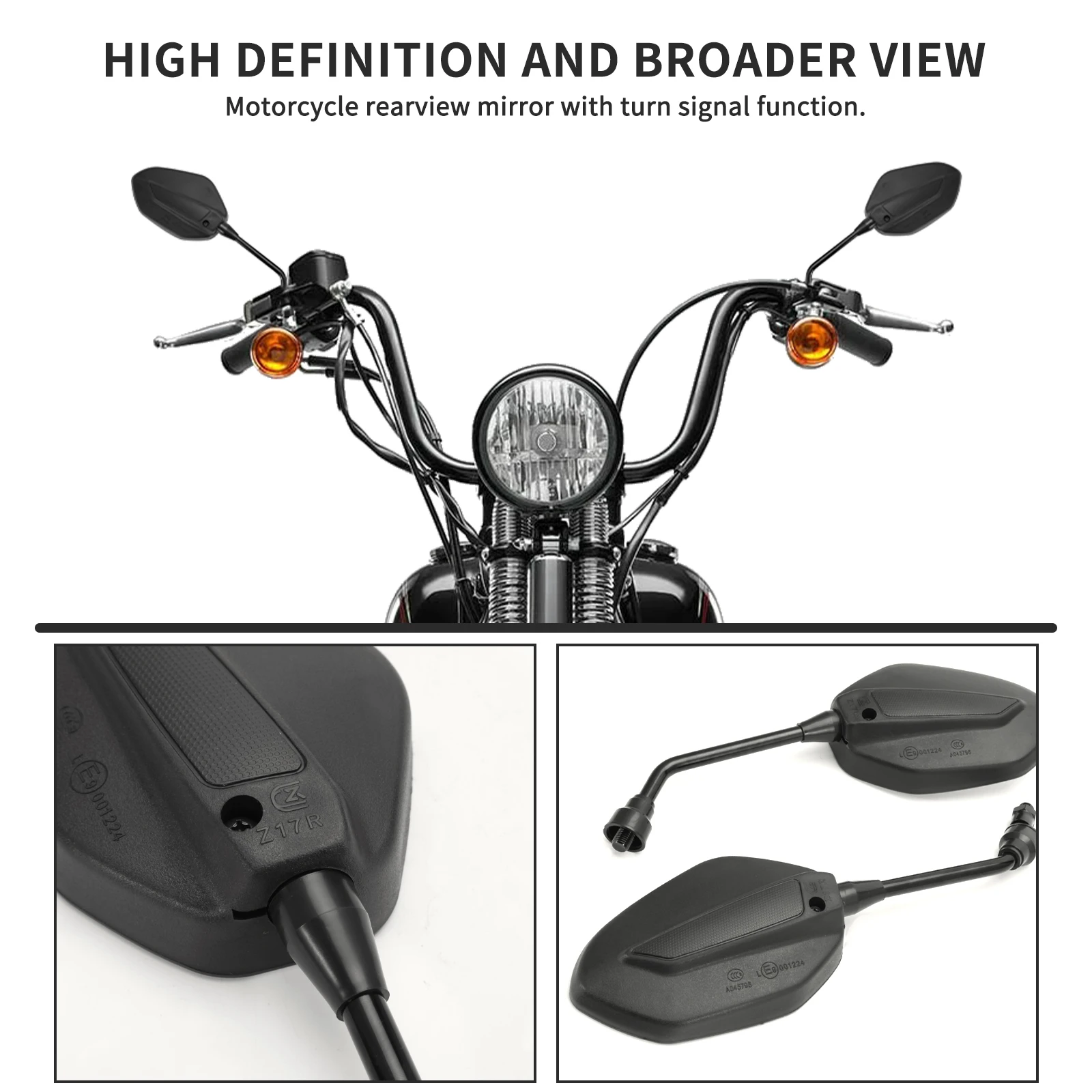YONGYAO 8Mm 10Mm Moto Specchietti Retrovisori Per Honda/Yamaha/Suzuki/Harley Universale-Blu