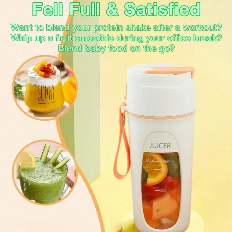 New Portable Juicer Bottle USB Charging High Quality Juice Cup Home Multi-functional Automatic Fruit Blender For Home Kitchen 3