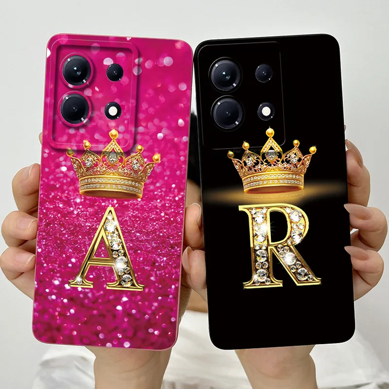 Stylish Initial Letter Phone Case - Soft Silicone TPU Lens Protector
