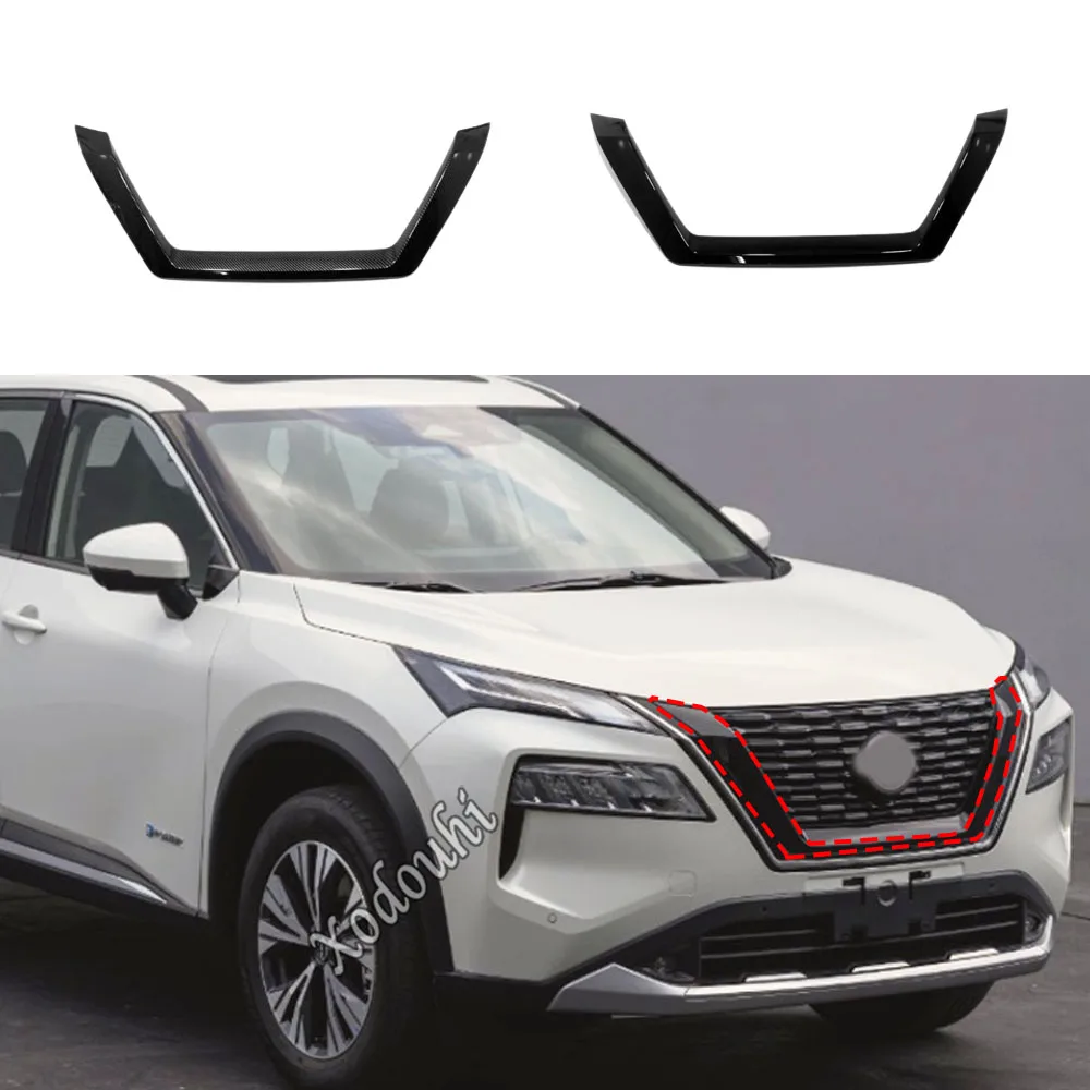 Per Nissan X-Trail Xtrail Rogue 2021 2022 2023 Car Protect Detector Trim Front Up Head Grid Griglia Griglia Pannello Adesivo Cornice