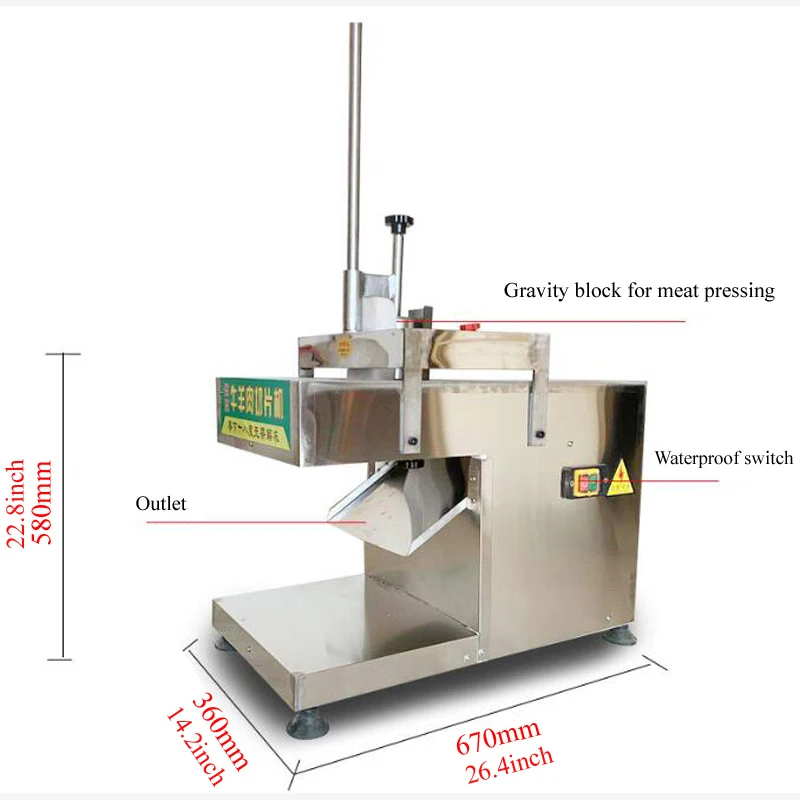 PBOBP Automatic Planing Feed Meat Lamb Slicer Beef Meatloaf Meat Cutting Machine Vegetable Mutton Rolls Grinder Slicing Cutter 3