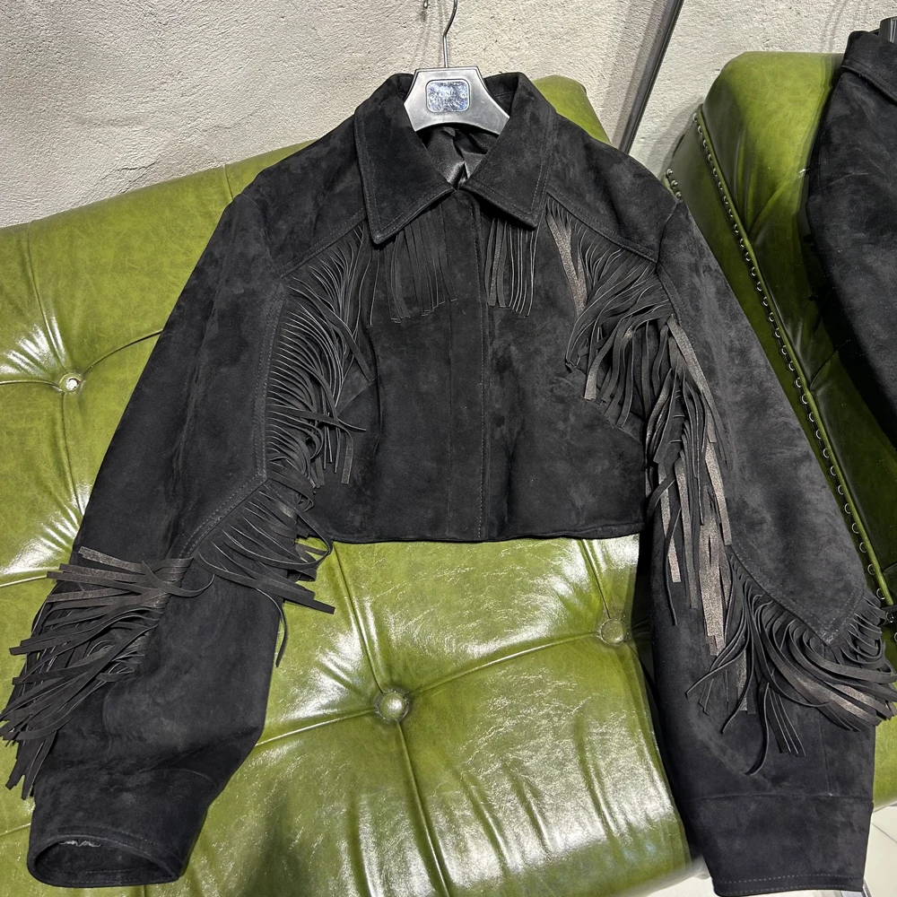 Tassel Suede Cape Black main image 0