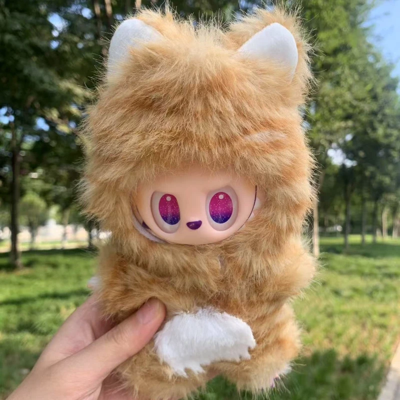 17cm 라부부 카와이 인형 옷 봉제 털이 많은 하미디 V1 시리즈 스탠딩 피규어 펜던트 액세서리용 귀여운 봉제 고양이 슈트