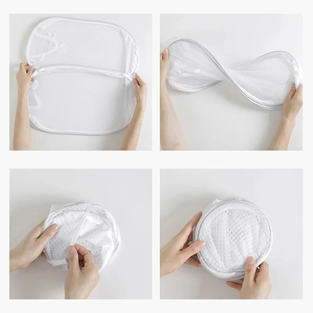Mesh Foldable Dirty Clothes Basket Monochrome Simple Storage Basket Dirty Clothes Basket Household Laundry Basket Miscellaneous 5