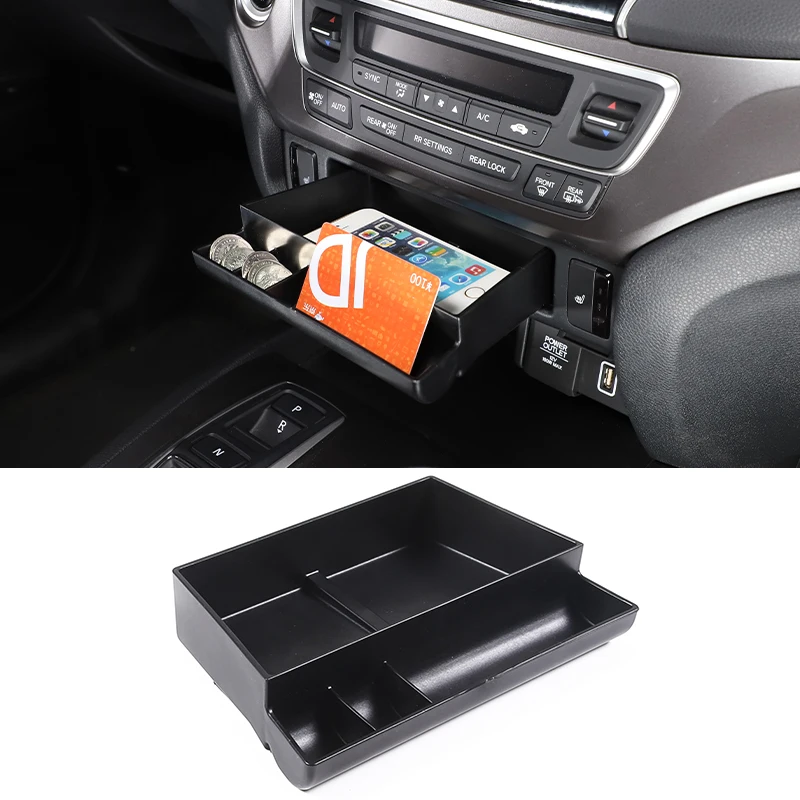 

Car Central Control Hidden Drawer Storage Box Organizer Tray For Honda Pilot 2015-2022 Auto Interior Accessories