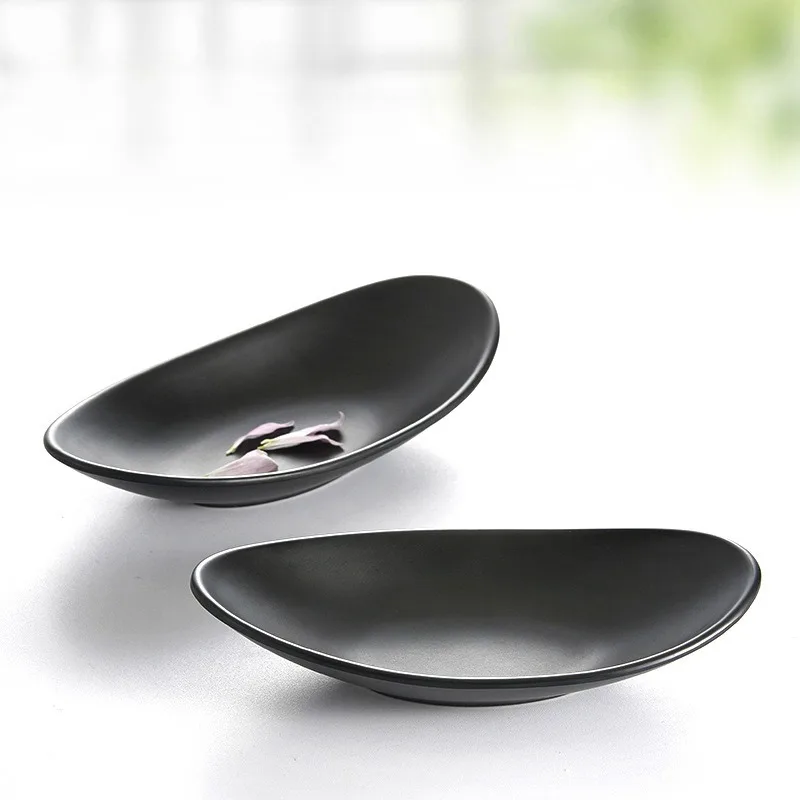 Dessert Plate Food Dishes Deep Oval Ingot Plate 1Pcs
