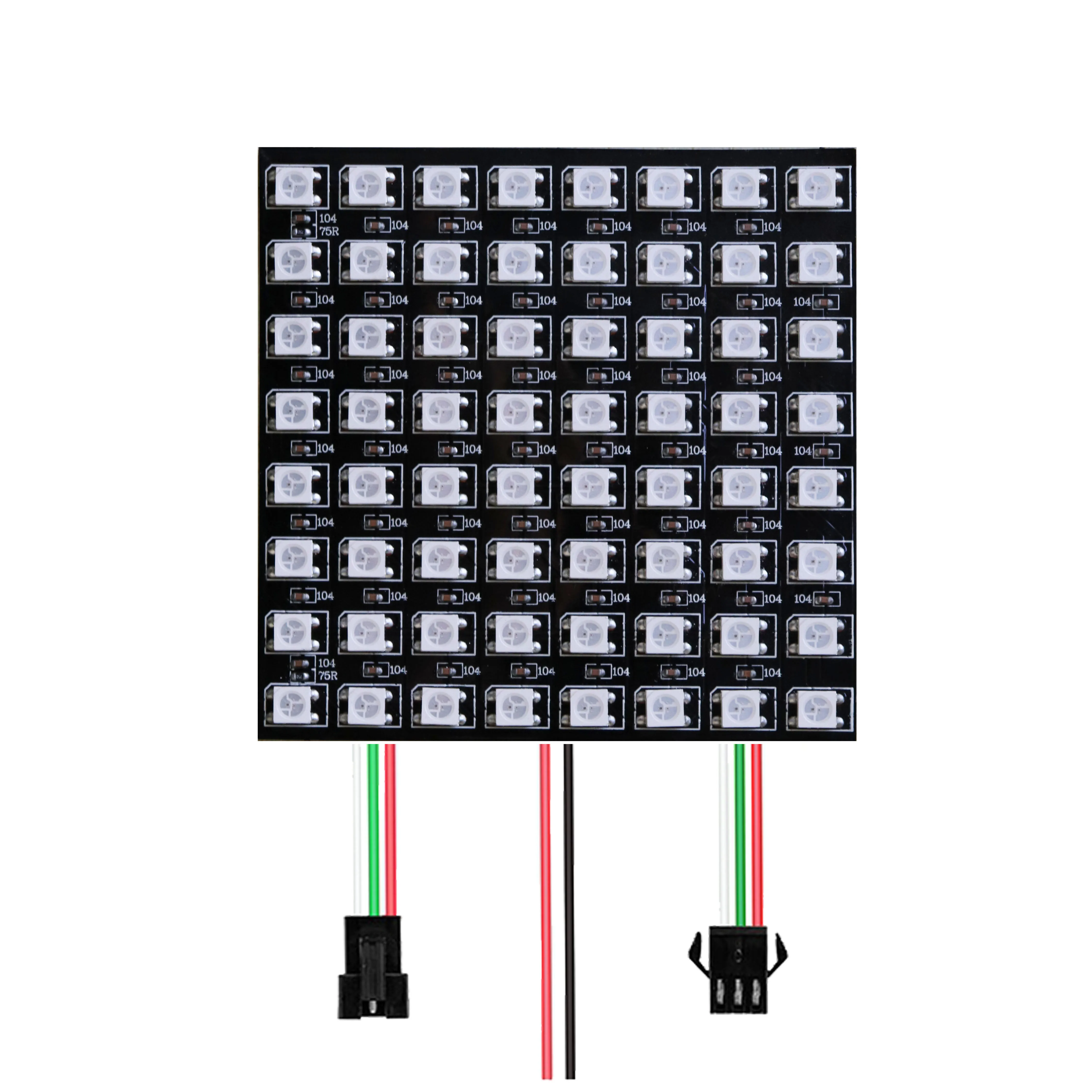 ตัวเลือกสินค้า แผง LED RGB Matrix ควบคุมด้วย IC WS2812B ความละเอียดสูง