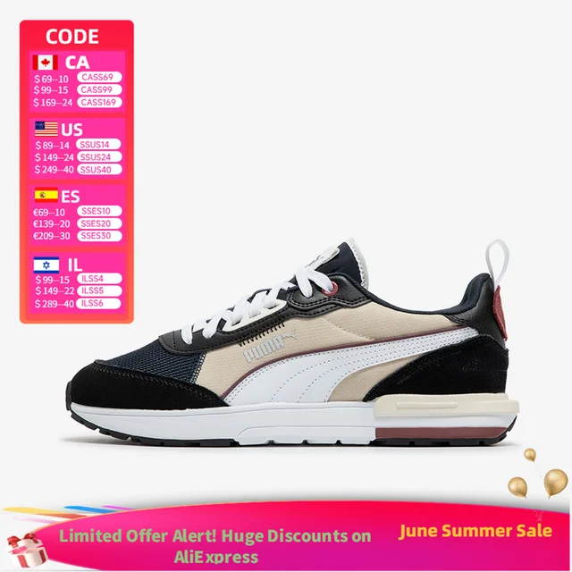 PUMA New R22 Athletic Comfort Chaussures décontractées à semelle épaisse et durables, style lifestyle, unisexe, noir/blanc/beige 383462-21 1