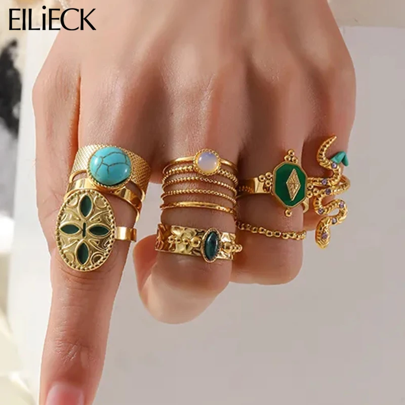 EILIECK316LStainlessSteelRetroAdjustableRingForWomenGirlNew