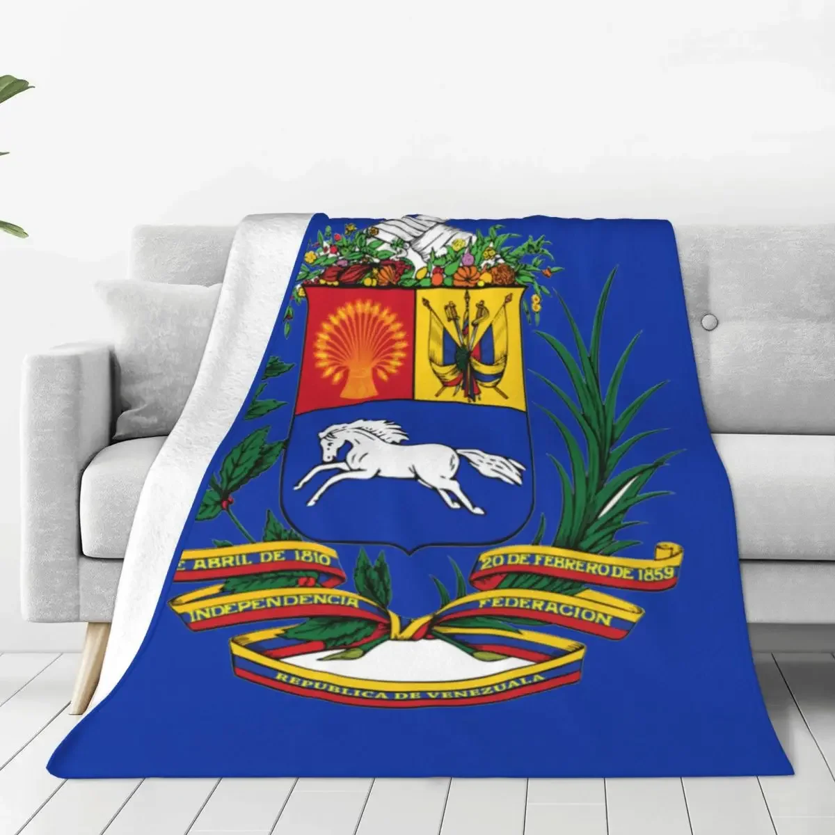 

Coat Of Arms Of Venezuela Blankets Coral Fleece Plush Summer Air Conditioning Venezuelan Throw Blanket for Sofa Office Rug Piece