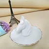 Exquisite European Style Ceramic Animal Bowls/Plates/Trays for Jewelry Storage with Golden Horse and Rabbit Design 5