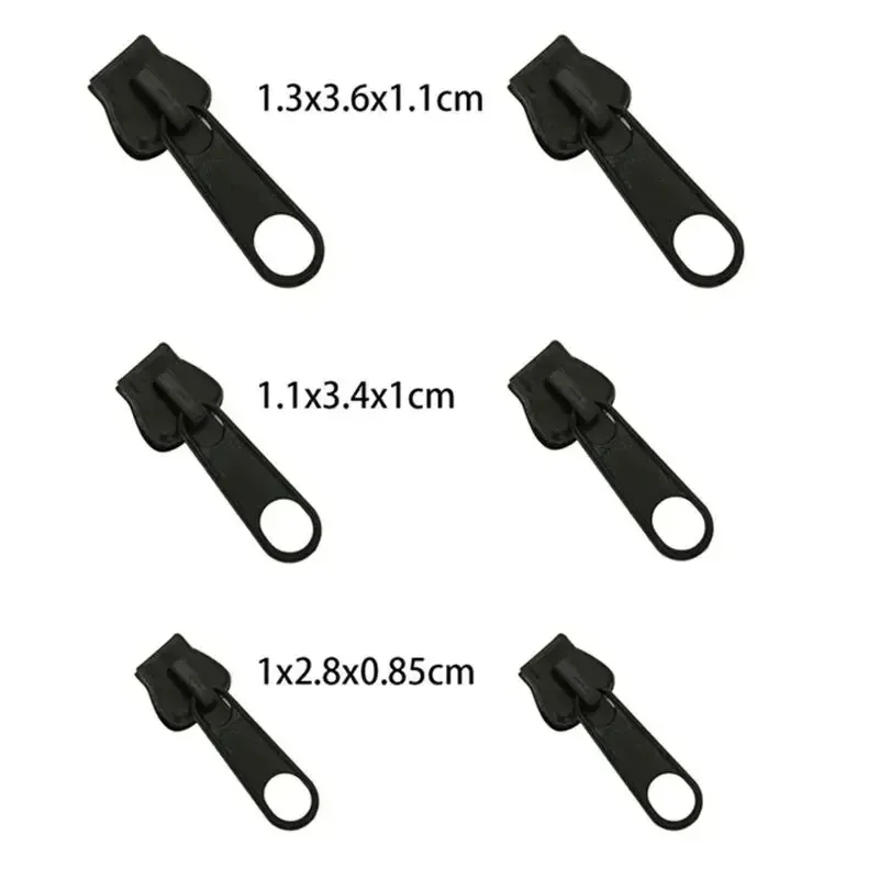 3 Sizes Universal Instant Zipper Repair Kit Replacement 24/12/6Pcs Zip Slider Teeth Rescue Tool for Sewing Clothes Bags DIY Sew