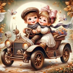 Exquisite 5D Diamond Painting - Enchanting Portrait with Butterfly Mosaic Design - Full Round 40X40cm (5008)