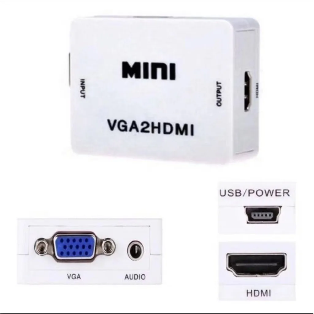 adaptador conversor Vga2 hdmi Vga para Hdmi 1080p
