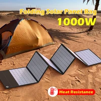 Panneau solaire portable 1000W 18V, chargeur 12V USB DC, panneaux pliables pour camping, pour téléphone portable, ordinateur portable, station d'alimentation 3
