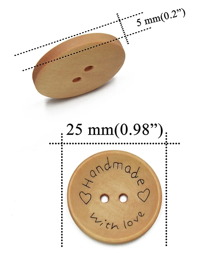 10PCs & 30PCs Natural Color Round Piping Camellia Wood Grain Wooden Buttons  10mm-30mm Sewing Accessories Clothes 4 Holes Button