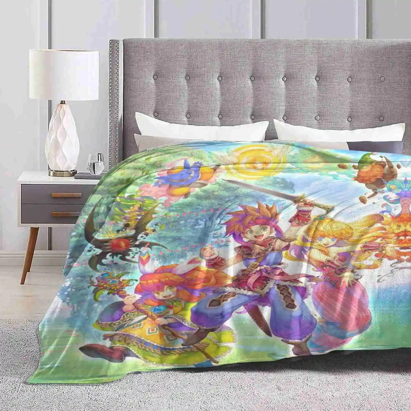 Secret Of Soft Warm Light Thin Blanket Secret Rpg Magic Mage Warrior Adventure Game Play Retro Legend Anime Manga
