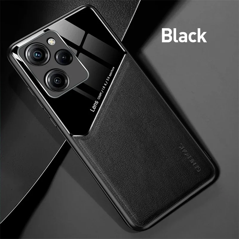 Leather Shockproof Back Cover with Car Magnetic Feature for Xiaomi Poco X5 Pro 5G