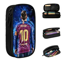 Classic Messi Football Pencil Case Double Layer Large-capacity Office Supplies Pen Case Amazing Gift For Soccer Fan 1