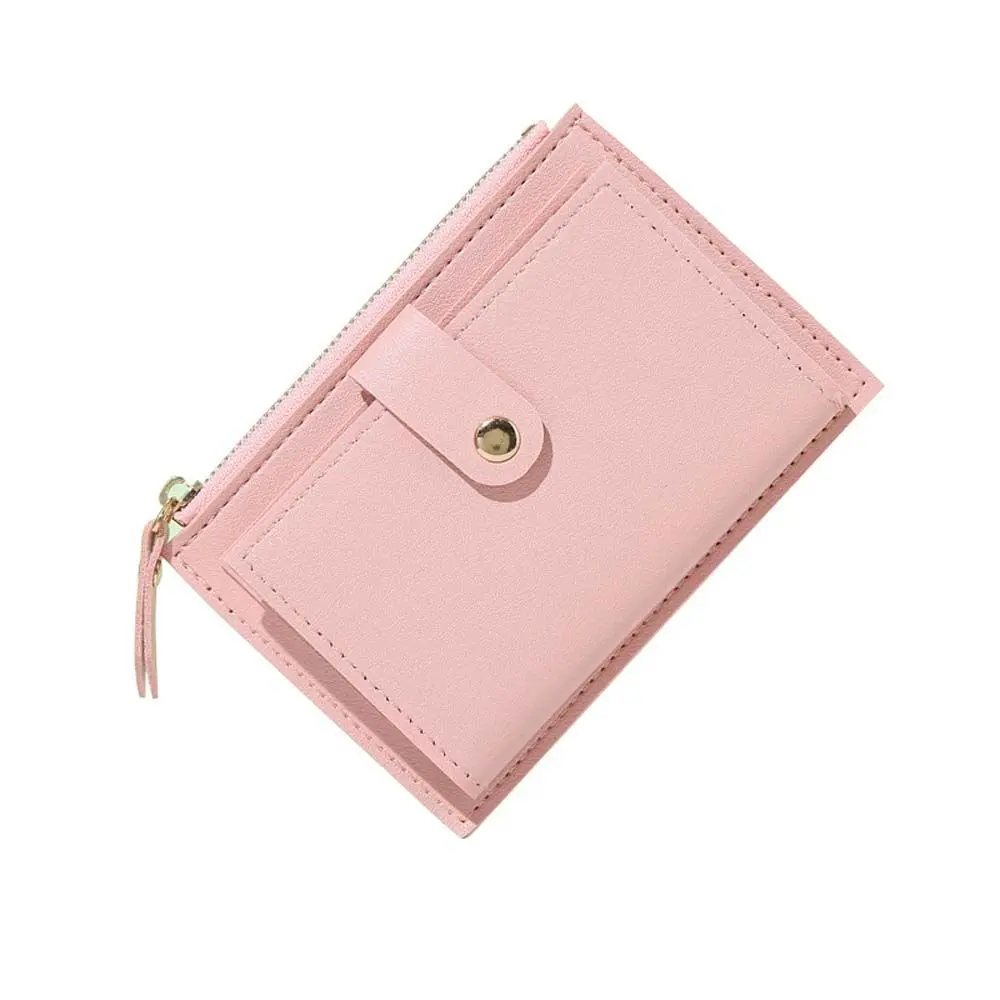 

Solid Color ID Card Holder Card Case Zipper Hasp Money clips Coin Purse Mini Hasp Wallets Women Wallets Multi-Cards Holder