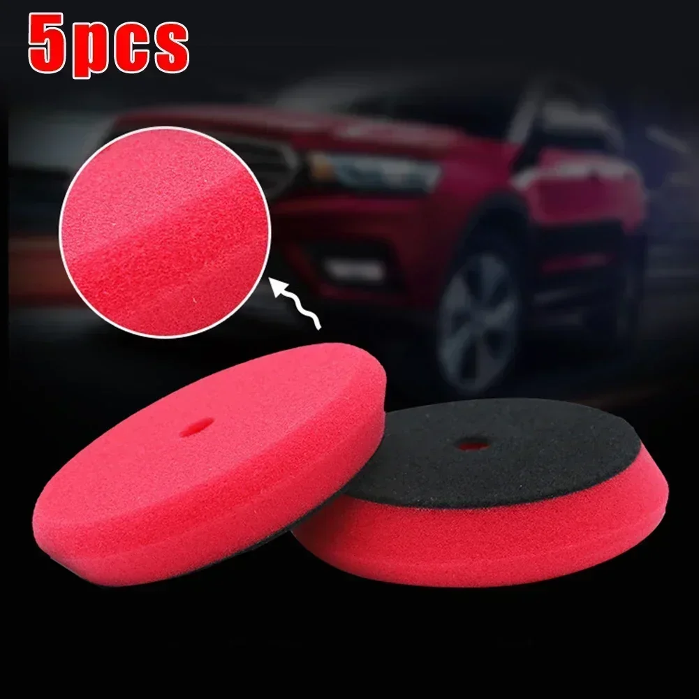 3inch 100mm Car Polishing Disc ing Waxing Pad Sponge Polishing Foam Pads For RO/DA Car Polisher Drill Adapter 5Pcs car polishing pad car polish pad car polishing sponge polishing wheel disc