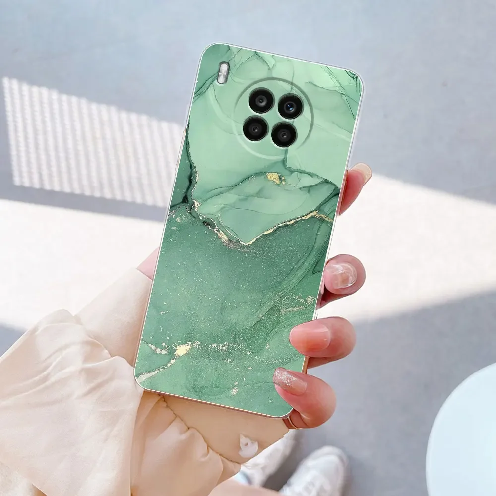 Elegant Marble Soft Silicone Clear Case for Honor and Nova Series - Premium Shockproof Bumper Protection