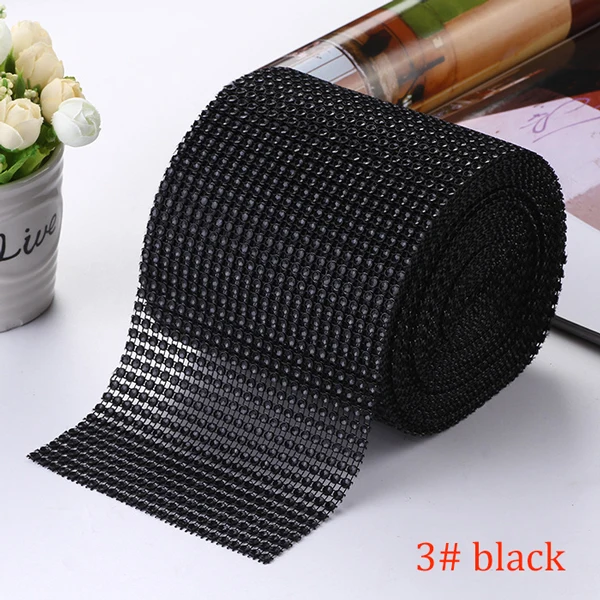 10-Yard Rhinestone Mesh Trim with 24 Rows for DIY Wedding and Party Decoration