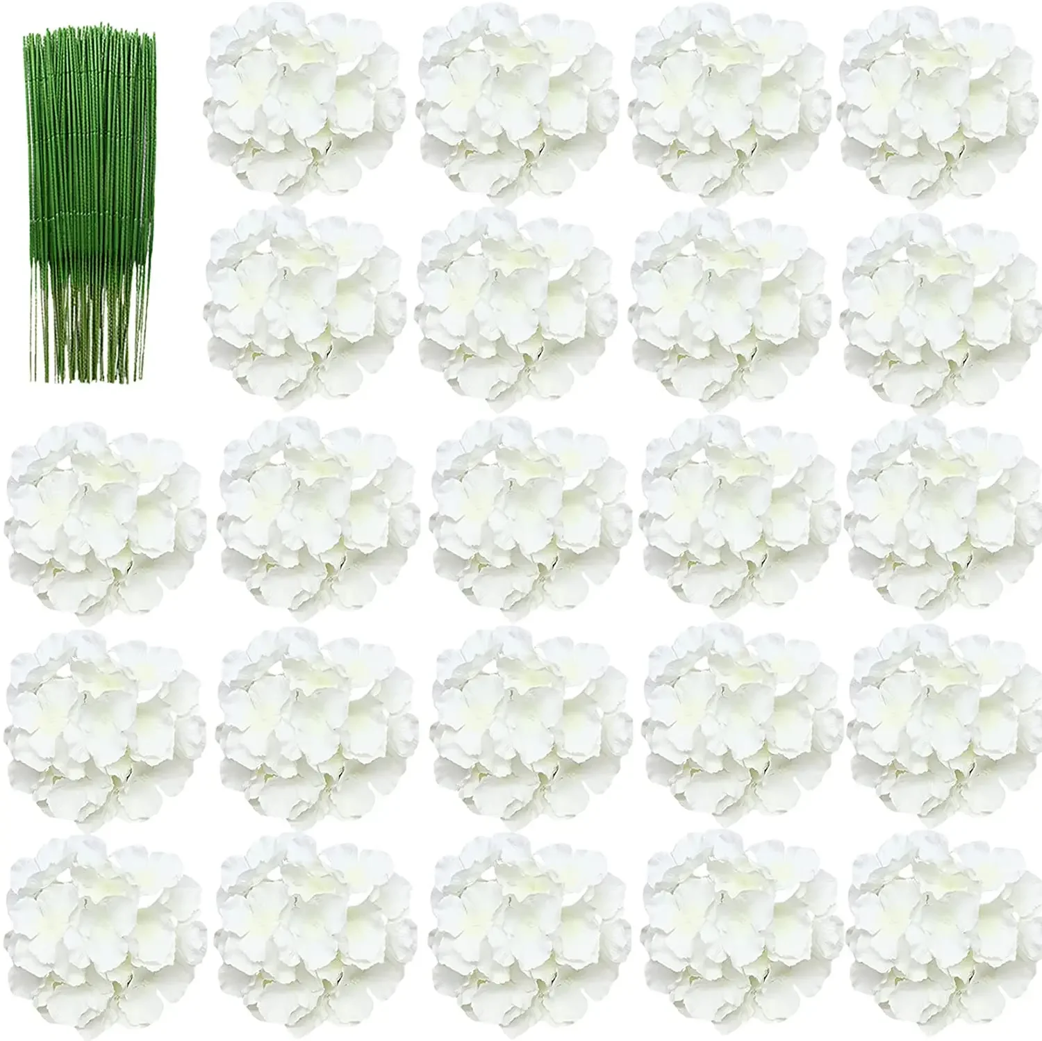 8 Zoll Große Seidenhortensienköpfe Künstliche Blumenköpfe mit Stielen 25 Stück Künstliche Hortensienblumen zur Dekoration