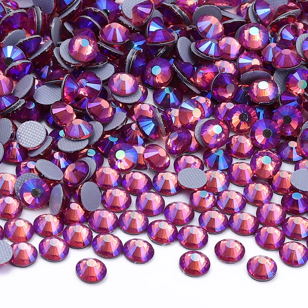QIIY SS6-SS30 Multi-color Crystal AB Hot Fix Strass Kristall Super Glitter Strass Eisen Auf Strass Für Nail art Kleidungsstück – Detail 14