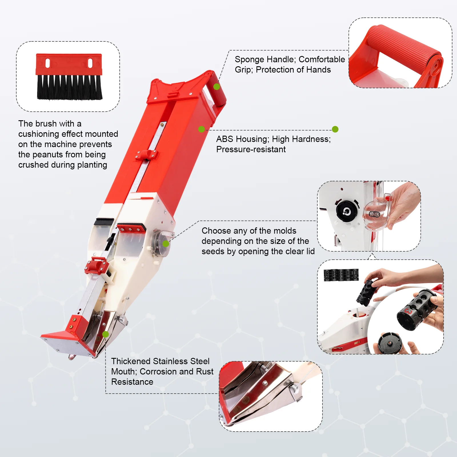 Hand-Held Fertilizer Applicator Household Corn Peanut Seeder Adjustable Efficient Manual Vegetable Garden Planter Tool