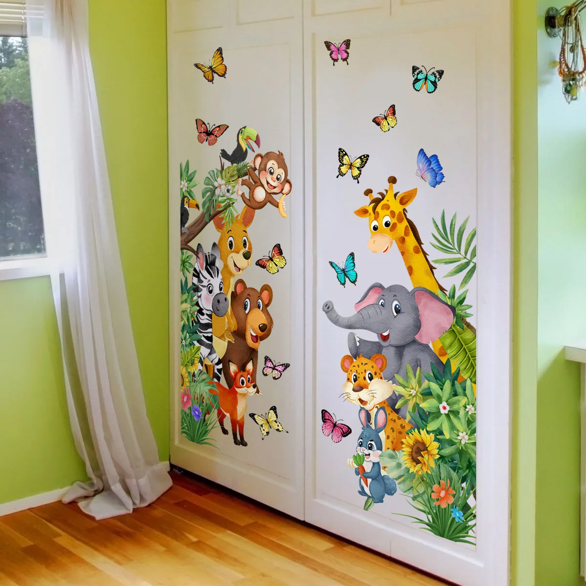 Cartoon Jungle Animal Wall Stickers At Booker Zuniga Blog