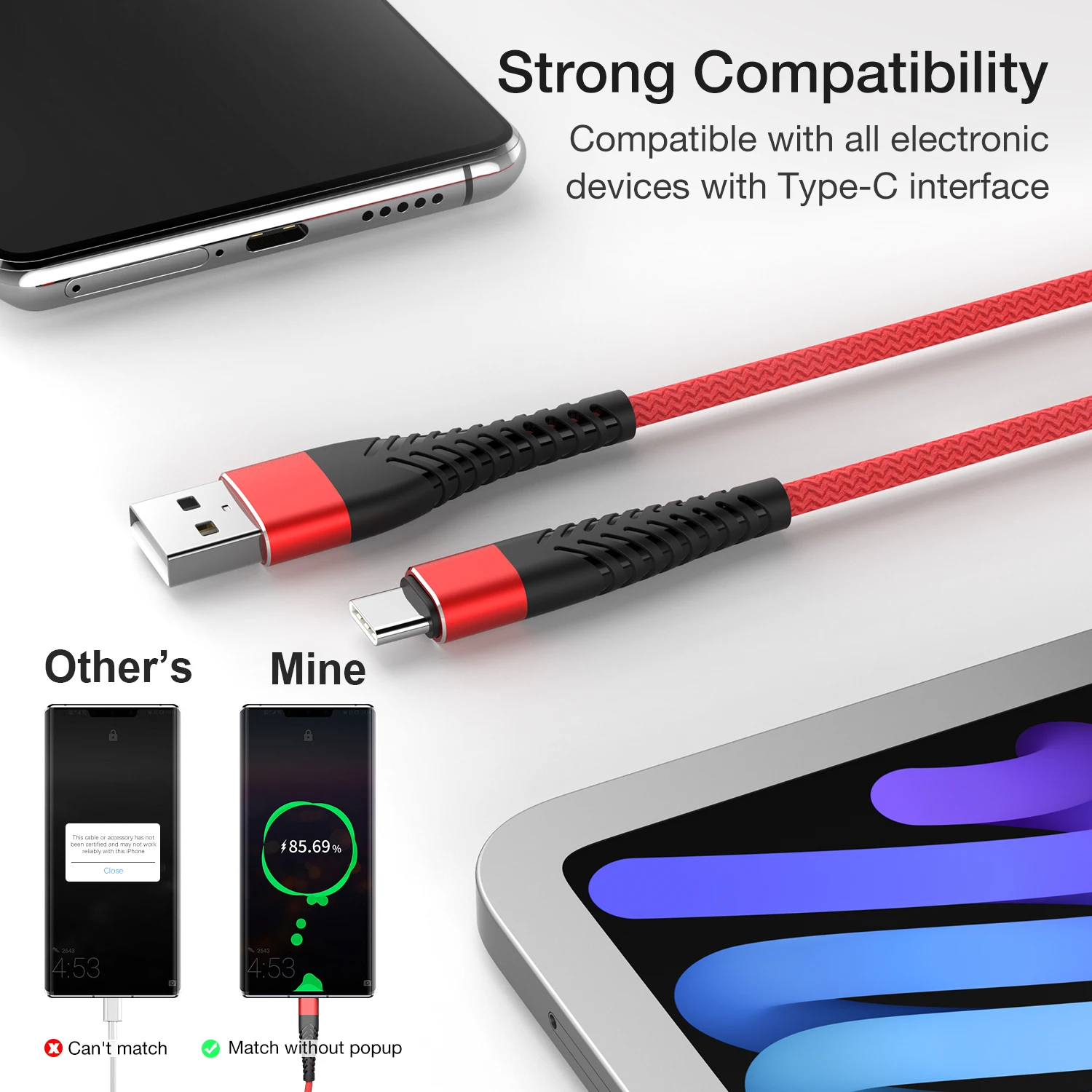 USB Type-C Fast Charging Cable - 2m/3m Length