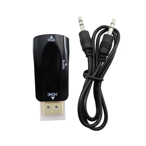 to VGA Adapter HD 1080P Audio Cable Converter For PC Laptop TV Box Computer Display Projector with Cable